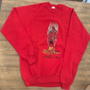 Jerzees Vintage & Rare “Medicine Man” Crewneck Sweatshirt|Red|XL(Fits like L)